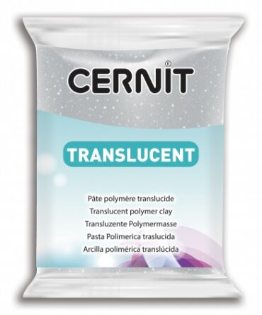 Cernit Translucent Polymer Clay | 080 Glitter silver 56g