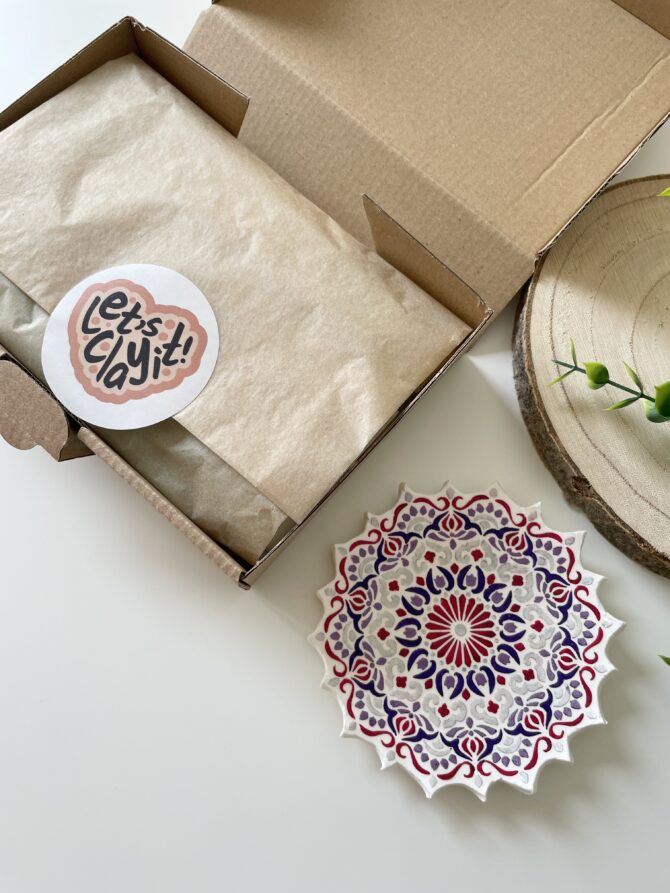 DIY Mandala Trinket Dish Kit | Air Dry Clay - Image 3
