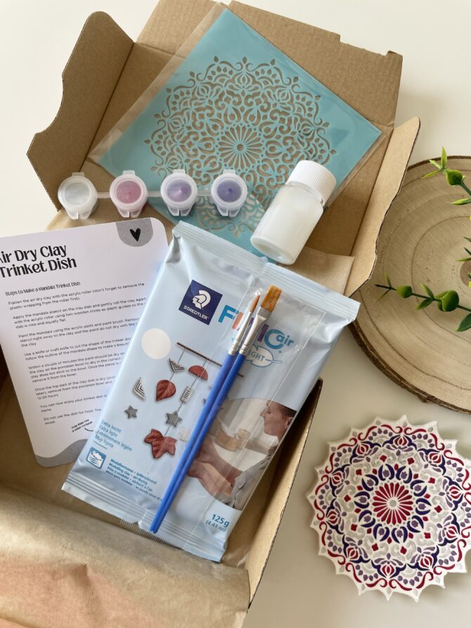 DIY Mandala Trinket Dish Kit | Air Dry Clay