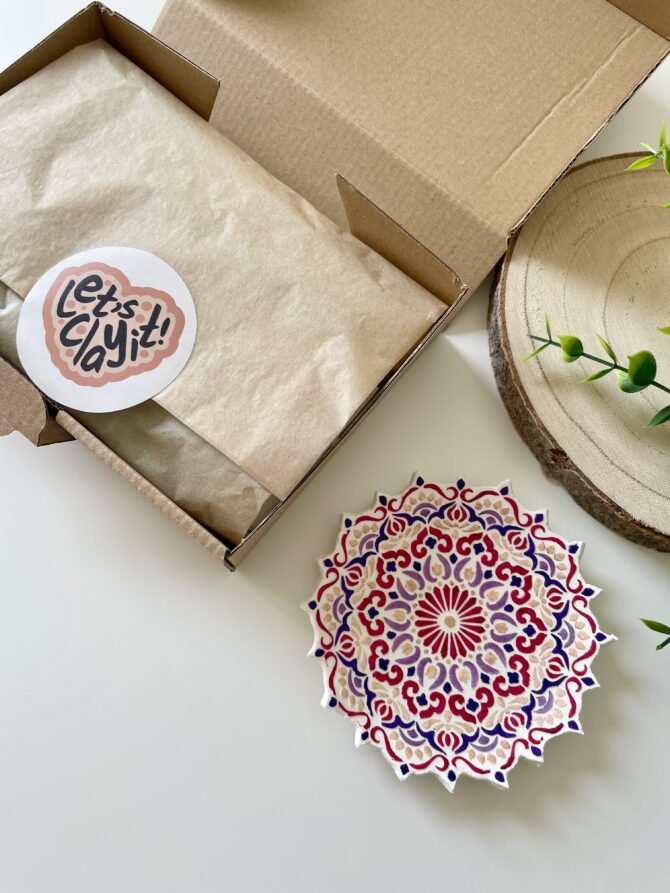 DIY Mandala Trinket Dish Kit | Air Dry Clay - Image 3