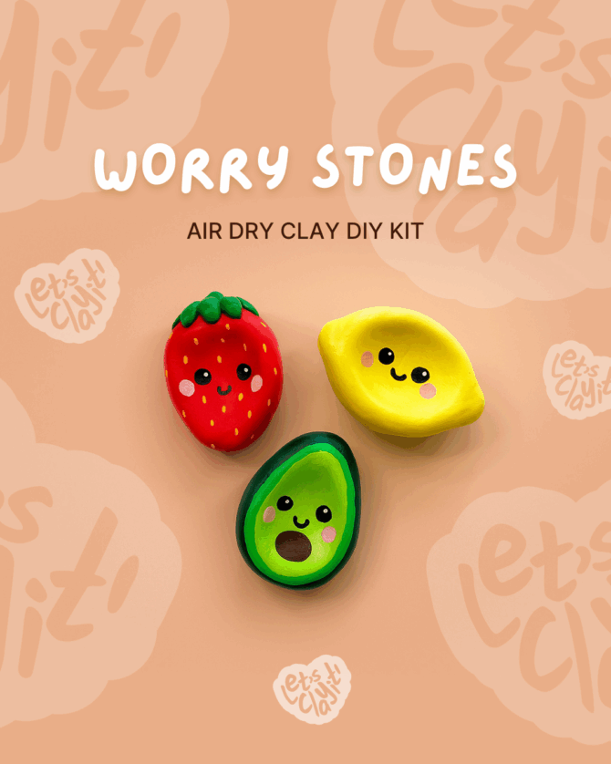 DIY Worry Stones Kit | Air Dry Clay