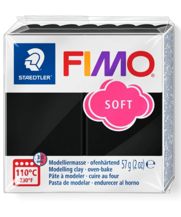 FIMO Soft polymer clay black 57g block