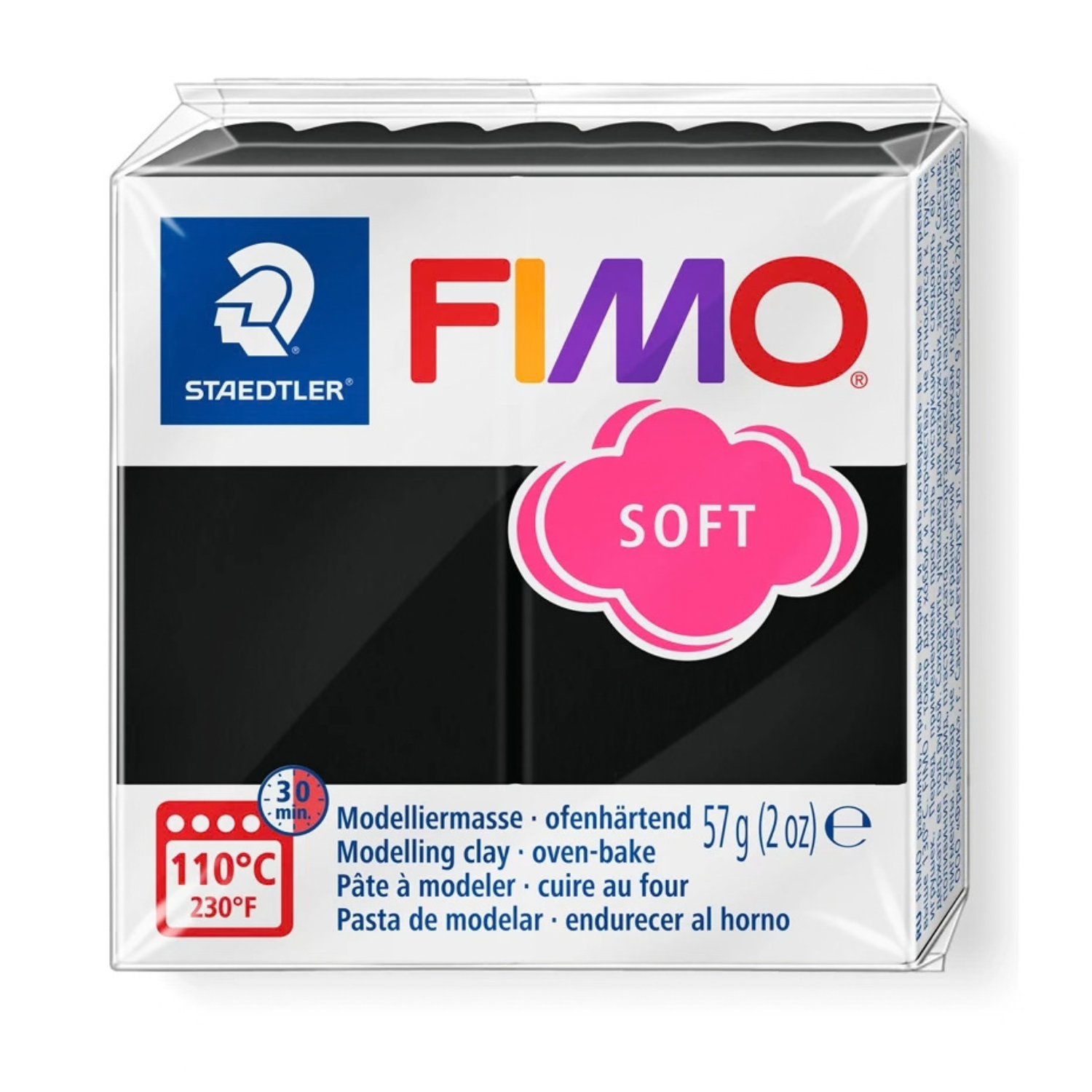 FIMO Soft polymer clay black 57g block