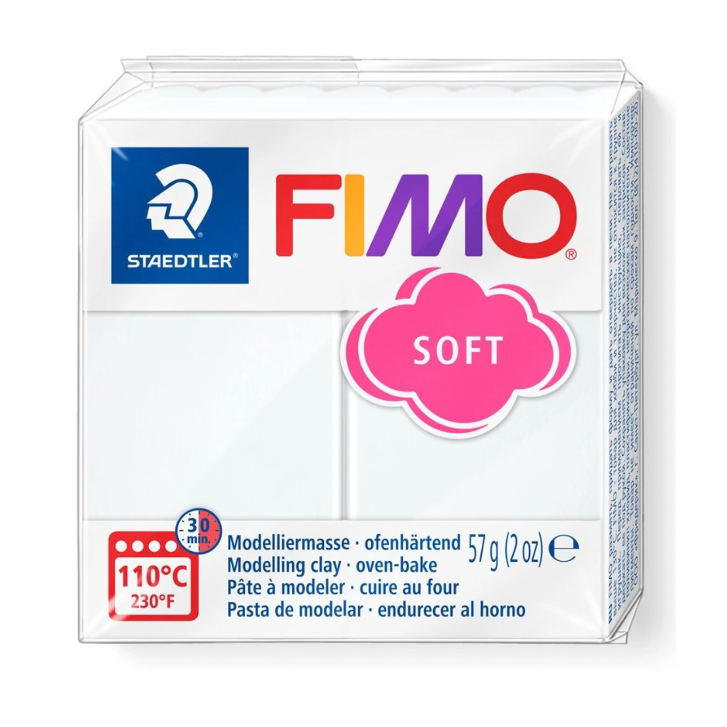 FIMO Soft polymer clay white 57g block